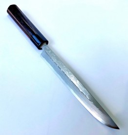 源明利 松刃型サバキ庖丁 多層鋼 180mm 紫檀シノギ柄付 