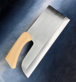 越前数馬作　本職用 鍛造そば切　330mm　磨　白二鋼　檜割柄付　