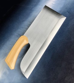 越前数馬作　本職用 鍛造そば切　360mm　磨　白二鋼　檜割柄付
