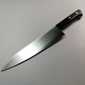江戸菊水 ステン鋼 サブゼロ 牛刀 180mm 黒合板柄　　