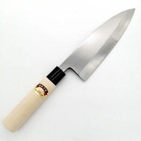 江戸菊水 出刃庖丁 鋼付 180mm （木戸仕上げ）　